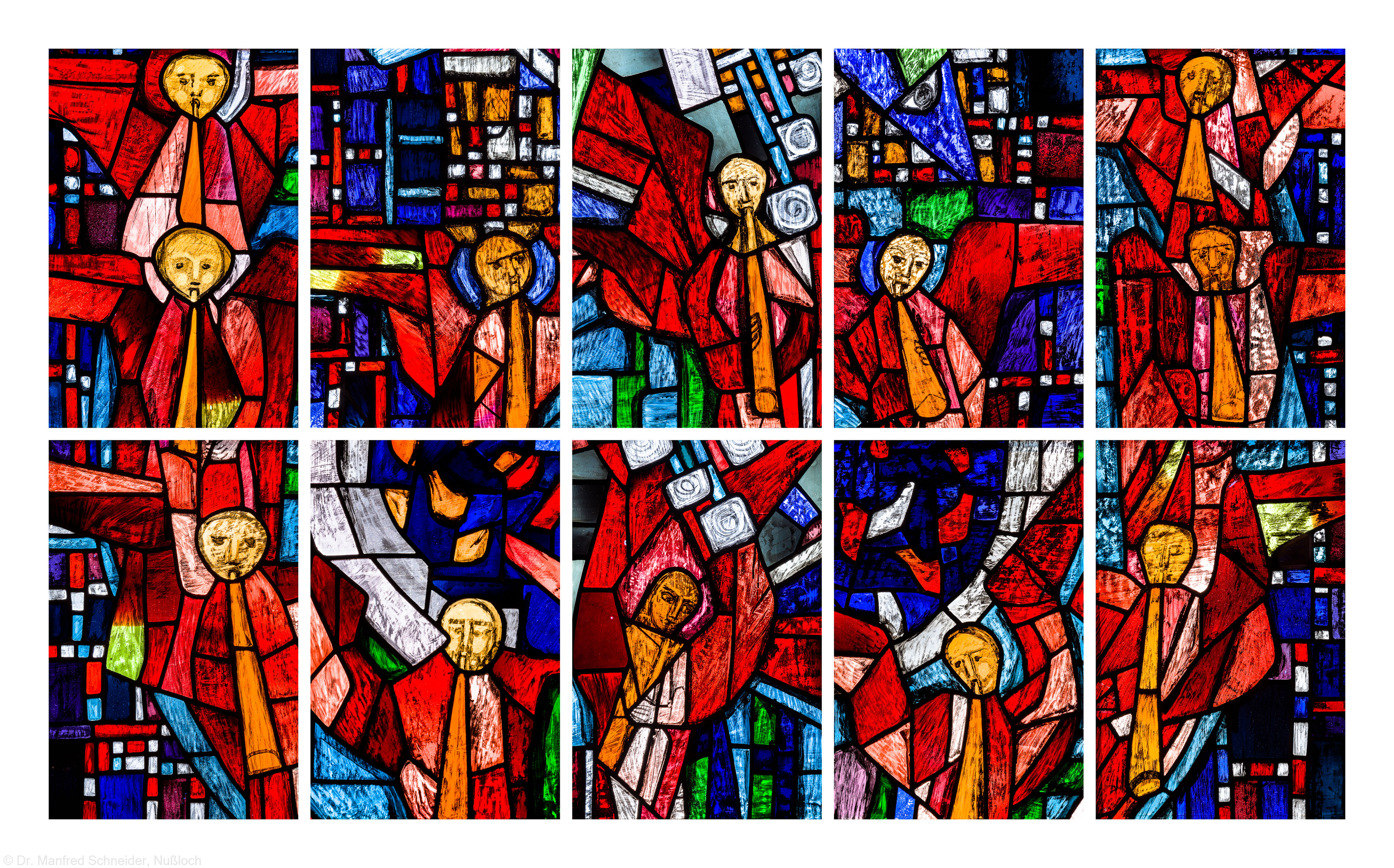 Heidelberg - Heiliggeistkirche - Westempore - Engel aus dem "Offenbarungsfenster" von Hans Gottfried von Stockhausen (aufgenommen im Juli 2013, am späten Nachmittag) Heidelberg - Heiliggeistkirche - Westempore - Engel aus dem "Offenbarungsfenster" von Hans Gottfried von Stockhausen (aufgenommen im Juli 2013, am späten Nachmittag)